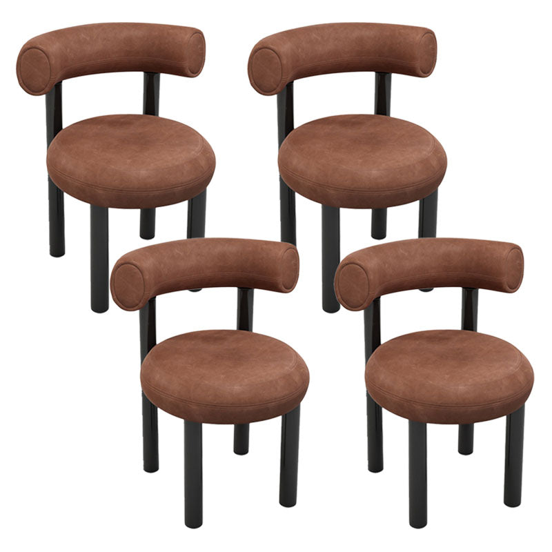 Metal Contemporary Upholstered Side Chair Matte Finish Open Back Dining Chair