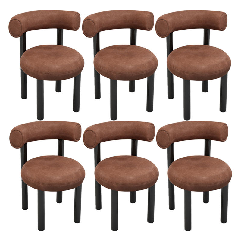 Metal Contemporary Upholstered Side Chair Matte Finish Open Back Dining Chair