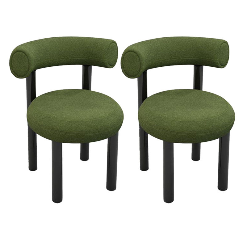 Metal Contemporary Upholstered Side Chair Matte Finish Open Back Dining Chair