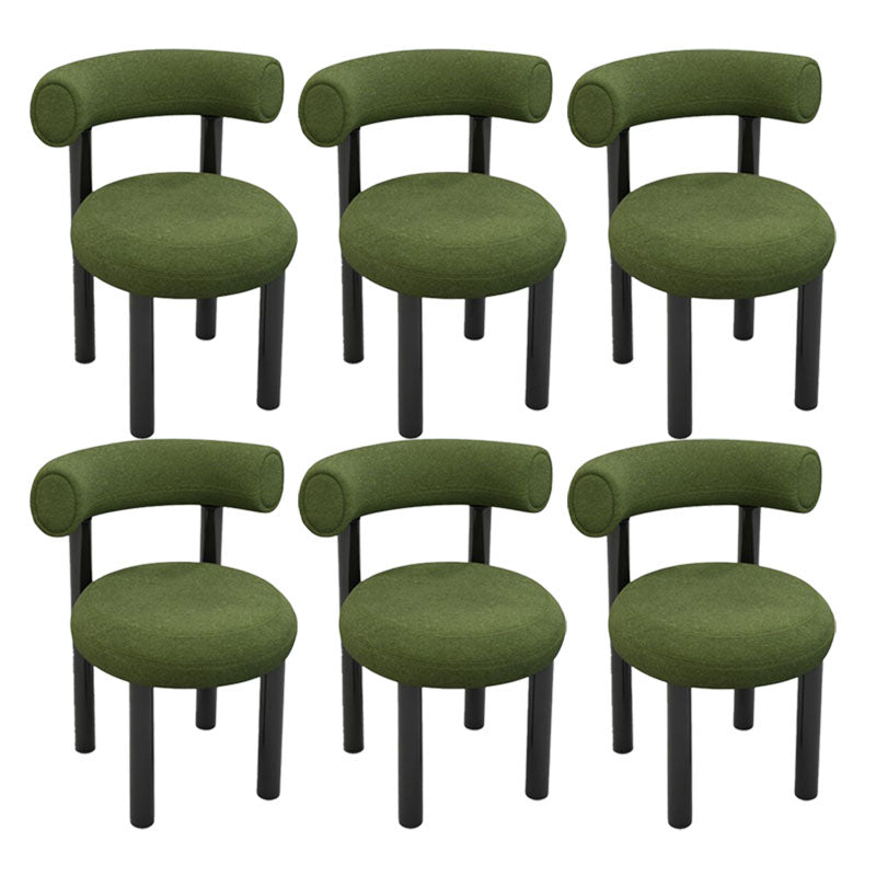 Metal Contemporary Upholstered Side Chair Matte Finish Open Back Dining Chair
