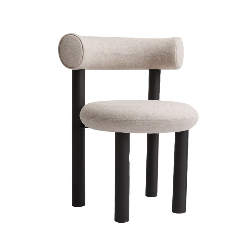 Metal Contemporary Upholstered Side Chair Matte Finish Open Back Dining Chair