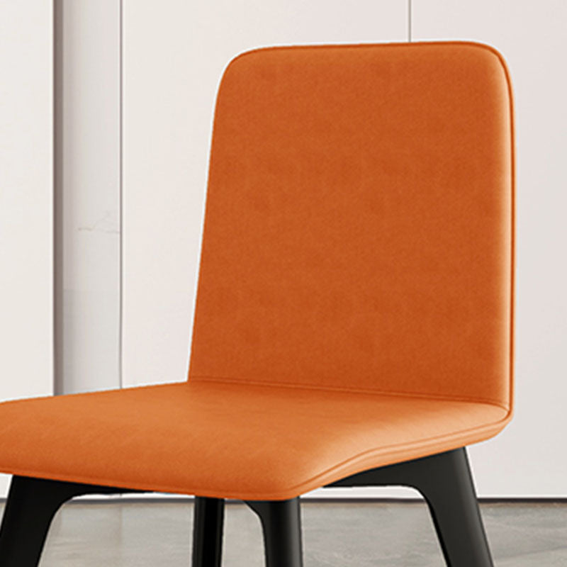 Contemporary Side Chair with Black Wood Legs Matte Finish Solid Back Dining Chair