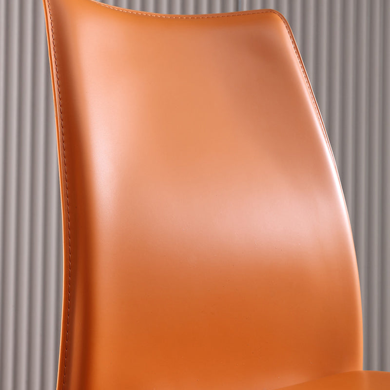 Faux Leather Stackable Dining Chairs Modern Armless Side Chair
