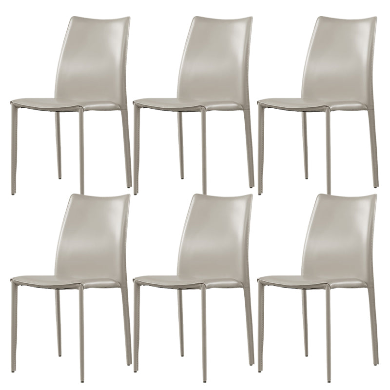 Faux Leather Stackable Dining Chairs Modern Armless Side Chair