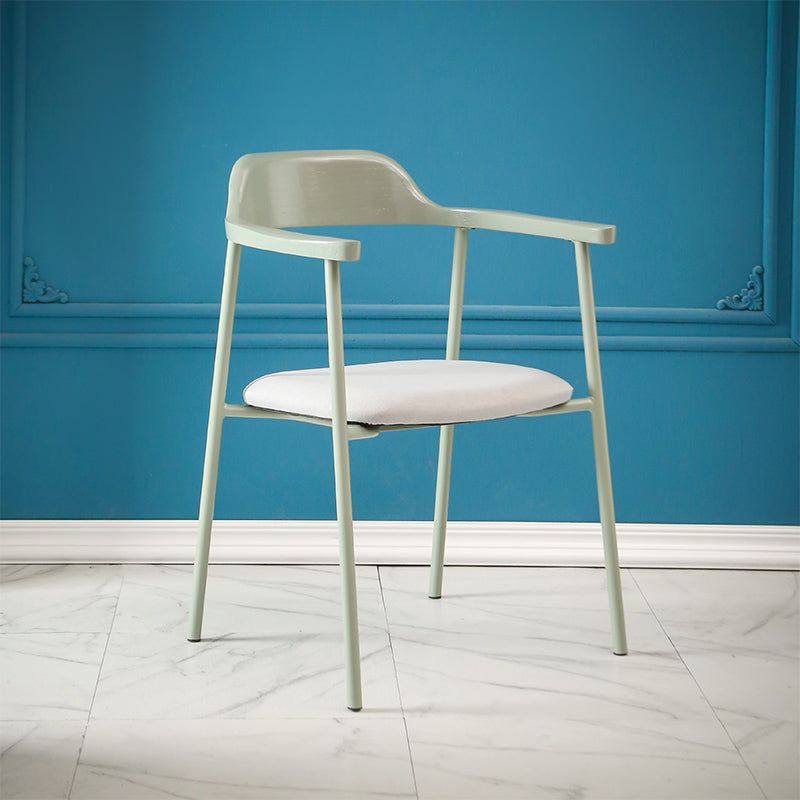 Contemporary Style Dining Chair Metal Open Back Dining Arm Chair