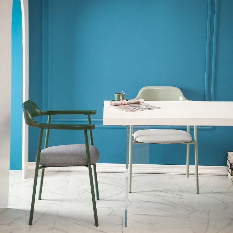 Contemporary Style Dining Chair Metal Open Back Dining Arm Chair