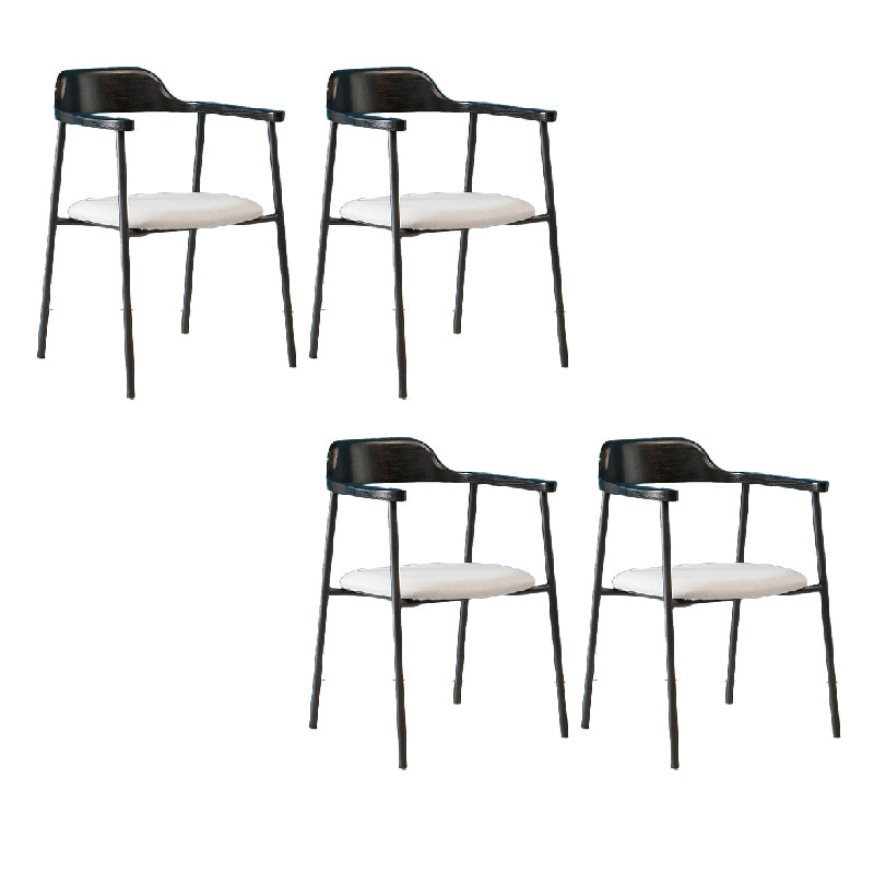 Contemporary Style Dining Chair Metal Open Back Dining Arm Chair