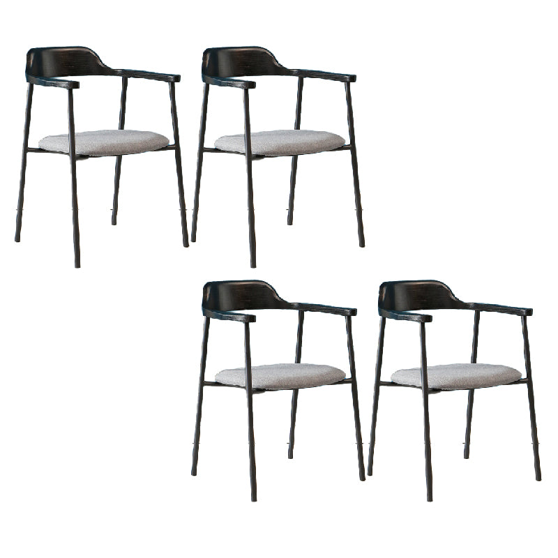 Contemporary Style Dining Chair Metal Open Back Dining Arm Chair