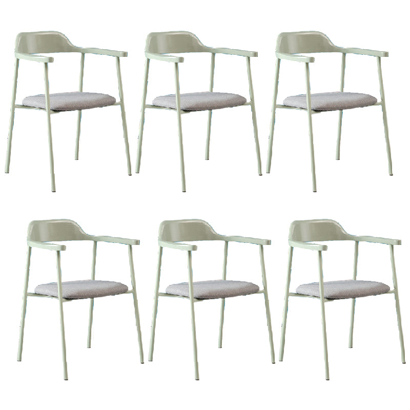 Contemporary Style Dining Chair Metal Open Back Dining Arm Chair
