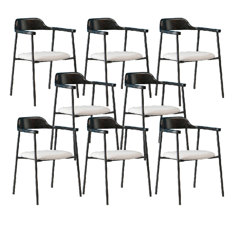 Contemporary Style Dining Chair Metal Open Back Dining Arm Chair