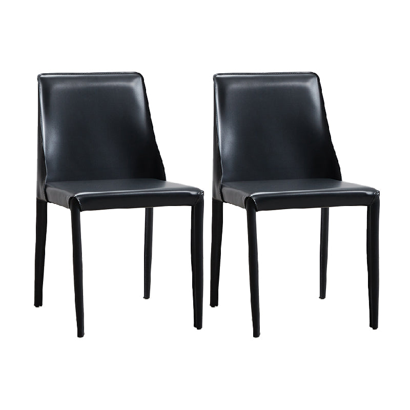 Faux Leather Armless Dining Chairs Modern Home Dining Side Chair