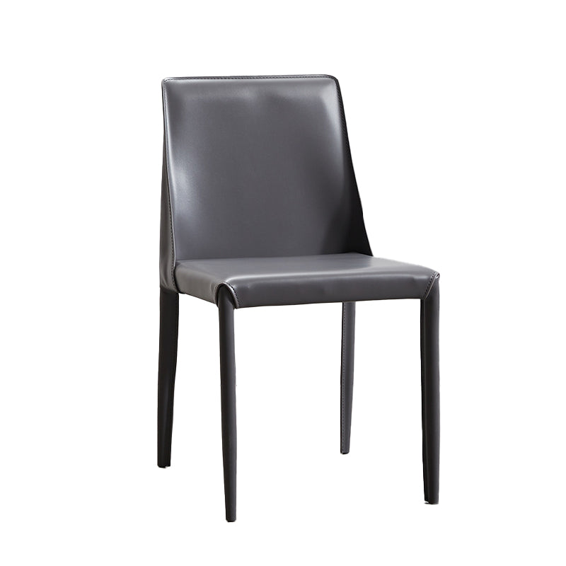 Faux Leather Armless Dining Chairs Modern Home Dining Side Chair