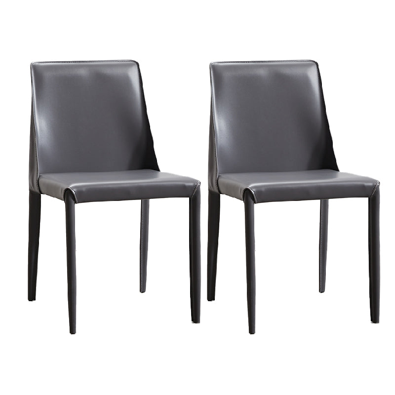 Faux Leather Armless Dining Chairs Modern Home Dining Side Chair
