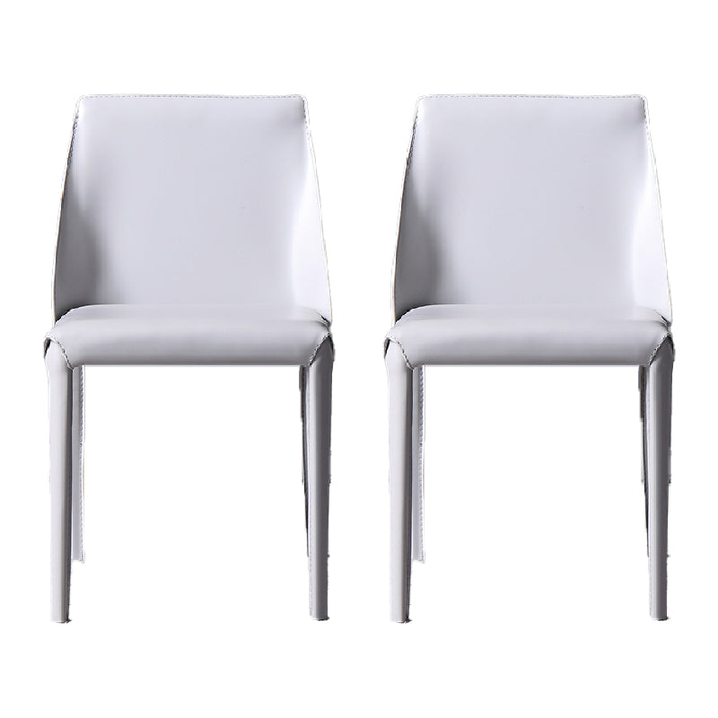 Faux Leather Armless Dining Chairs Modern Home Dining Side Chair