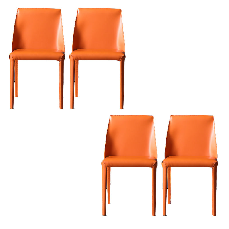 Faux Leather Armless Dining Chairs Modern Home Dining Side Chair