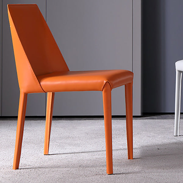 Faux Leather Armless Dining Chairs Modern Home Dining Side Chair