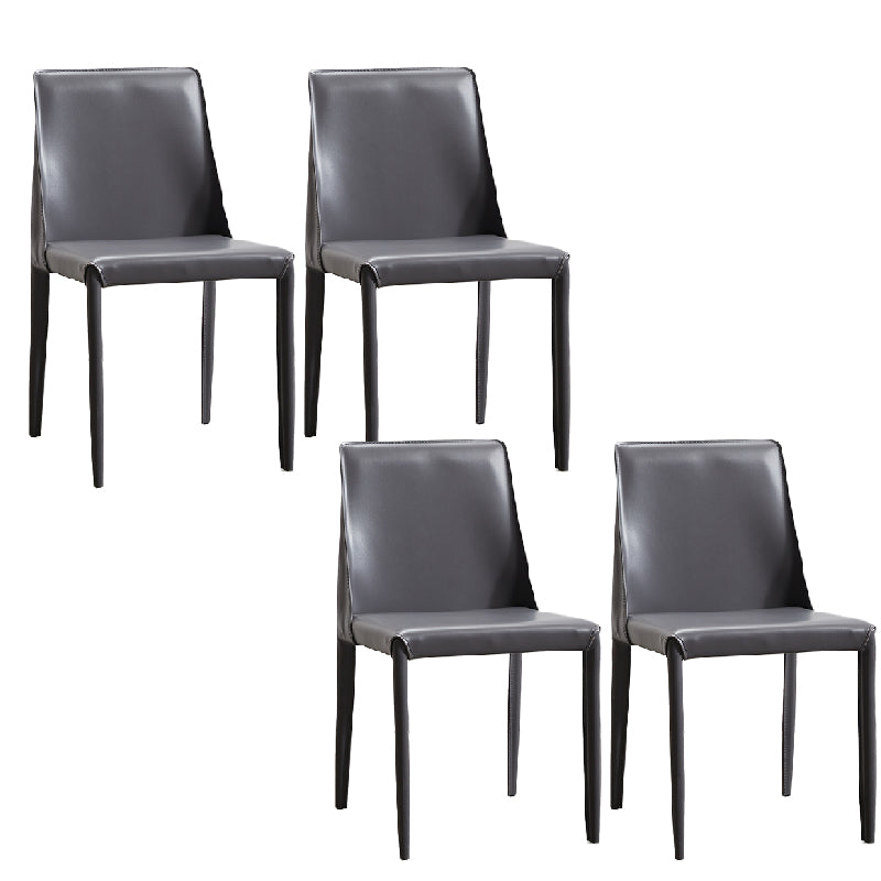 Faux Leather Armless Dining Chairs Modern Home Dining Side Chair