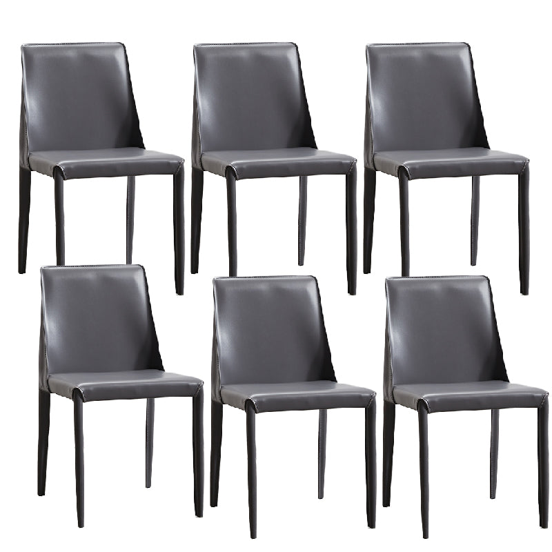 Faux Leather Armless Dining Chairs Modern Home Dining Side Chair