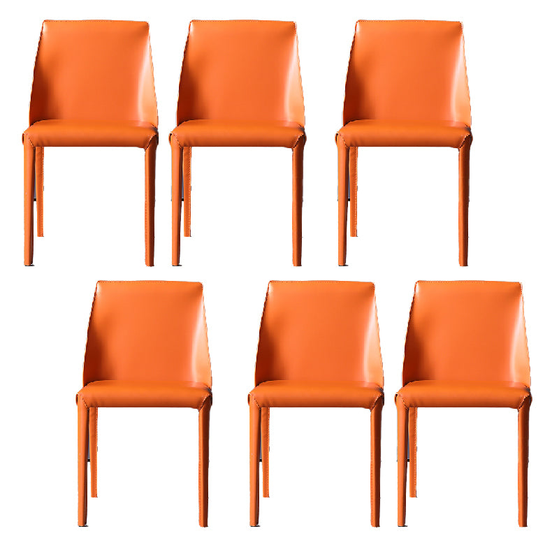 Faux Leather Armless Dining Chairs Modern Home Dining Side Chair