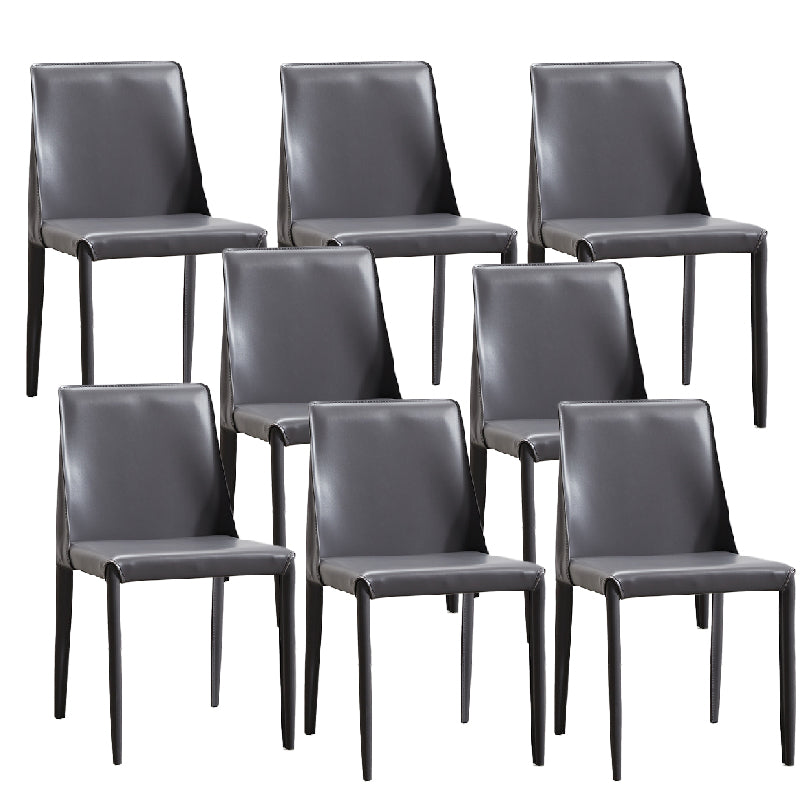 Faux Leather Armless Dining Chairs Modern Home Dining Side Chair