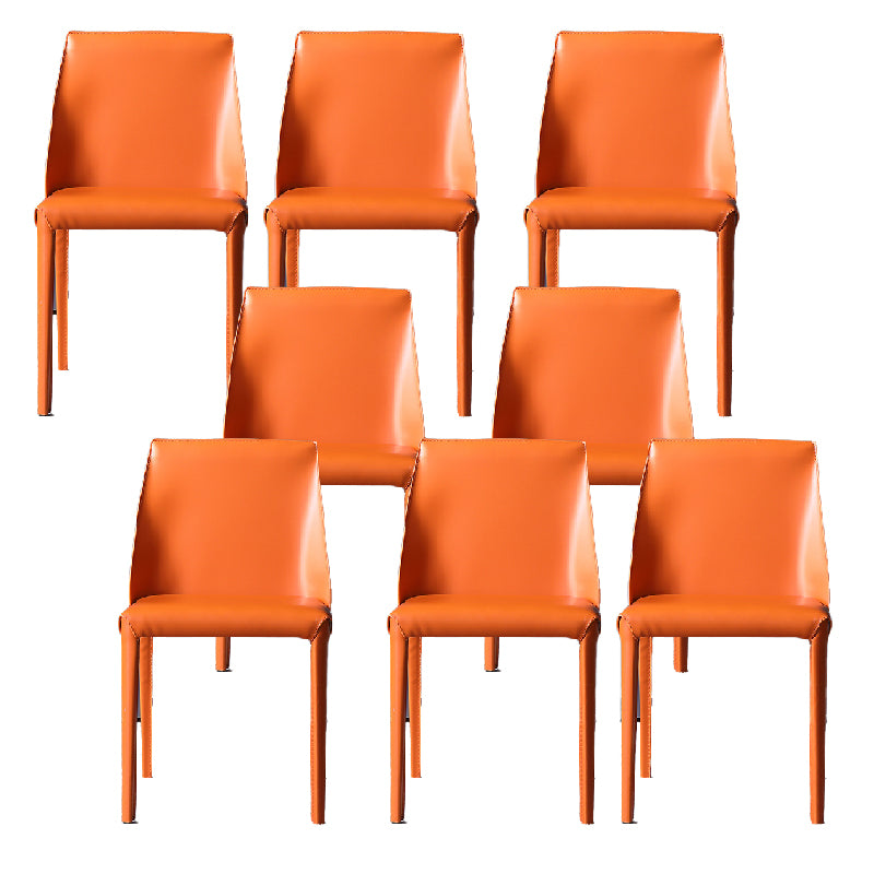 Faux Leather Armless Dining Chairs Modern Home Dining Side Chair