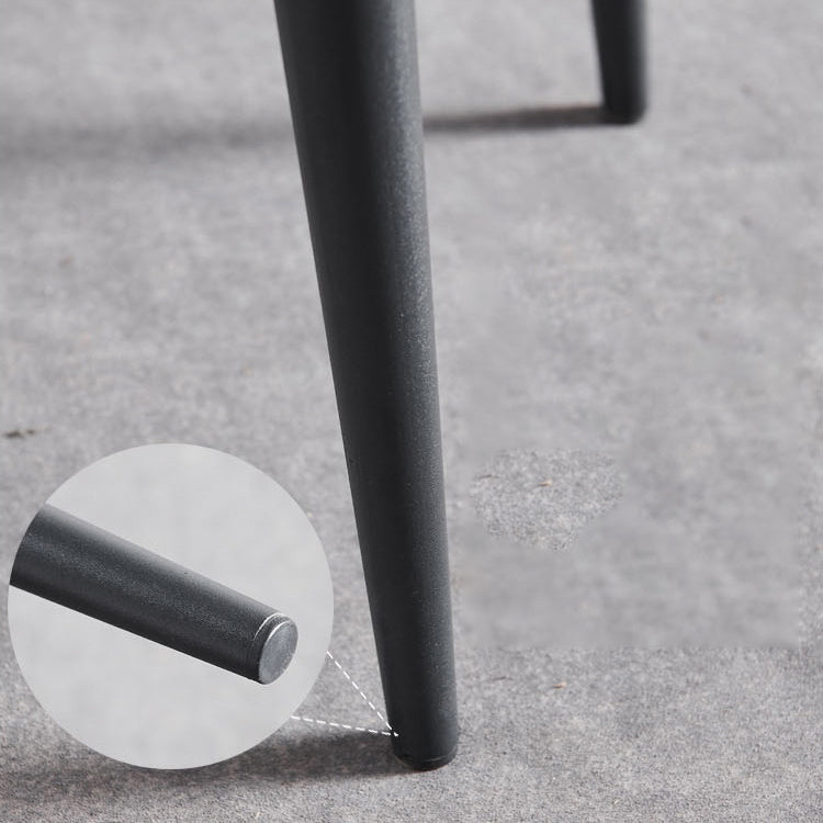 Industrial Low Back Dining Chairs Faux Leather Armless Side Chair