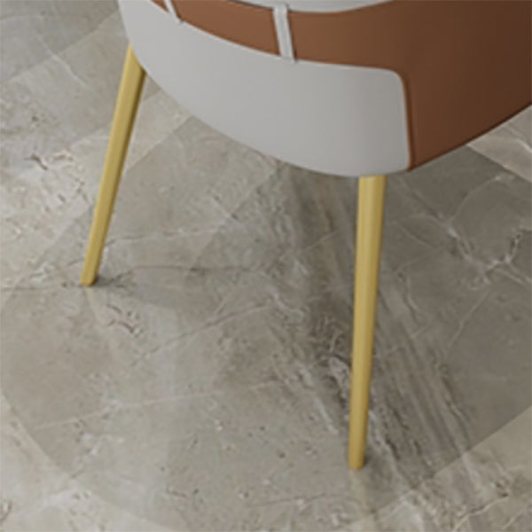 Glam Style Dining Chair Upholstered Faux Leather Dining Arm Chair