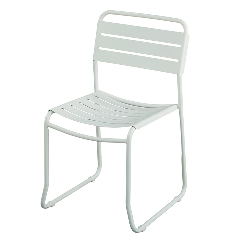 Glam Style Dining Chair Metal Ladder Back Side Chair for Patio