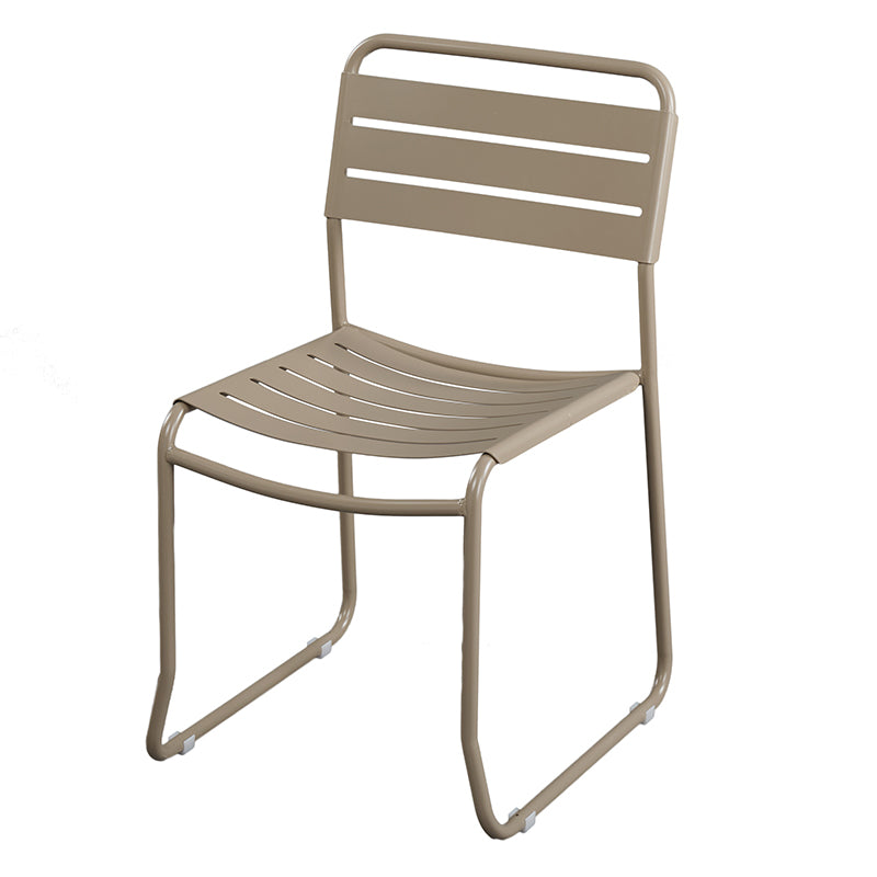 Glam Style Dining Chair Metal Ladder Back Side Chair for Patio