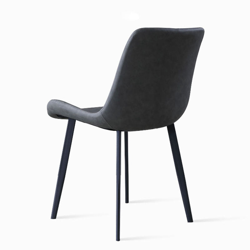 Industrial Design Leather Dining Chairs Solid Back Chair for Kitchen