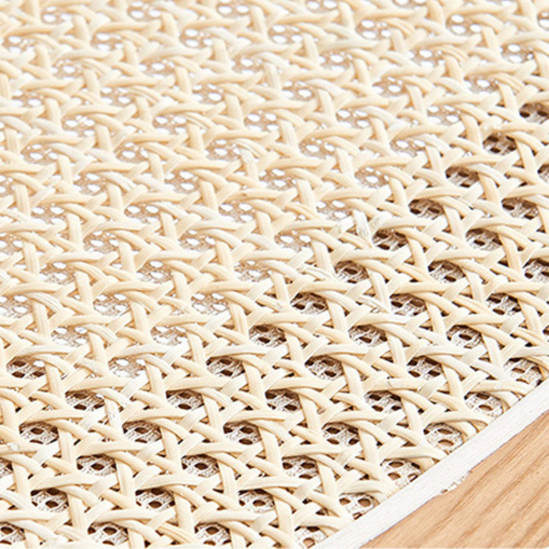 Contemporary Dining Side Chair Solid Wood and Rattan Open Back Armless Chair