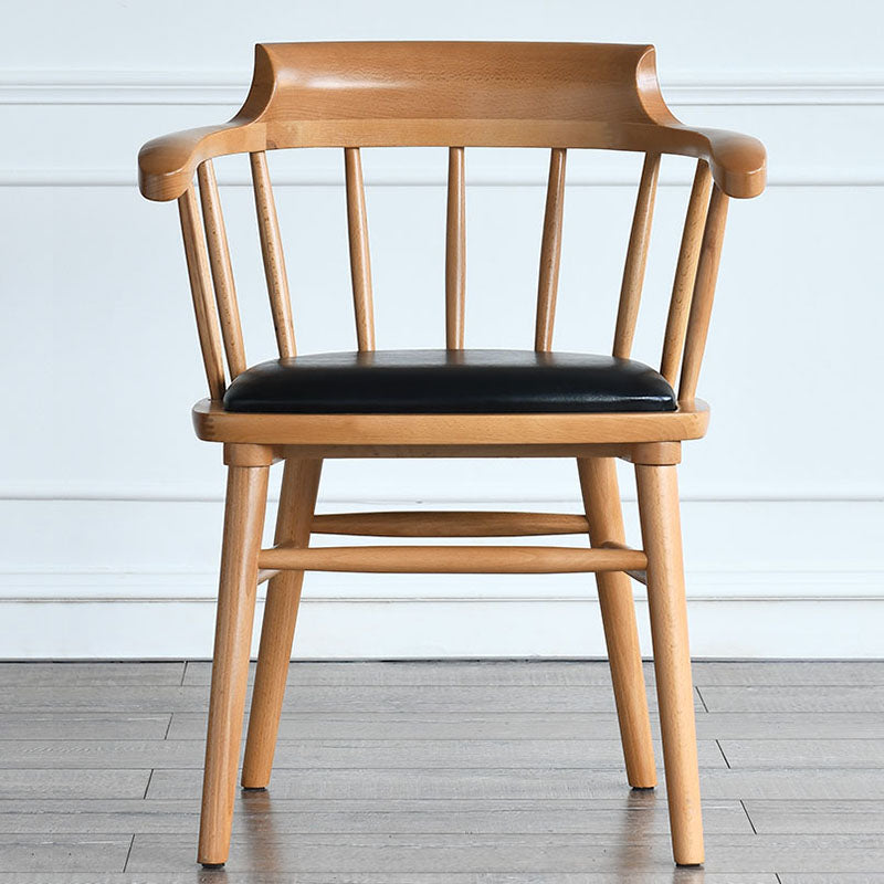 Contemporary Windsor Back Arm Chairs Leather Dining Chairs for Home