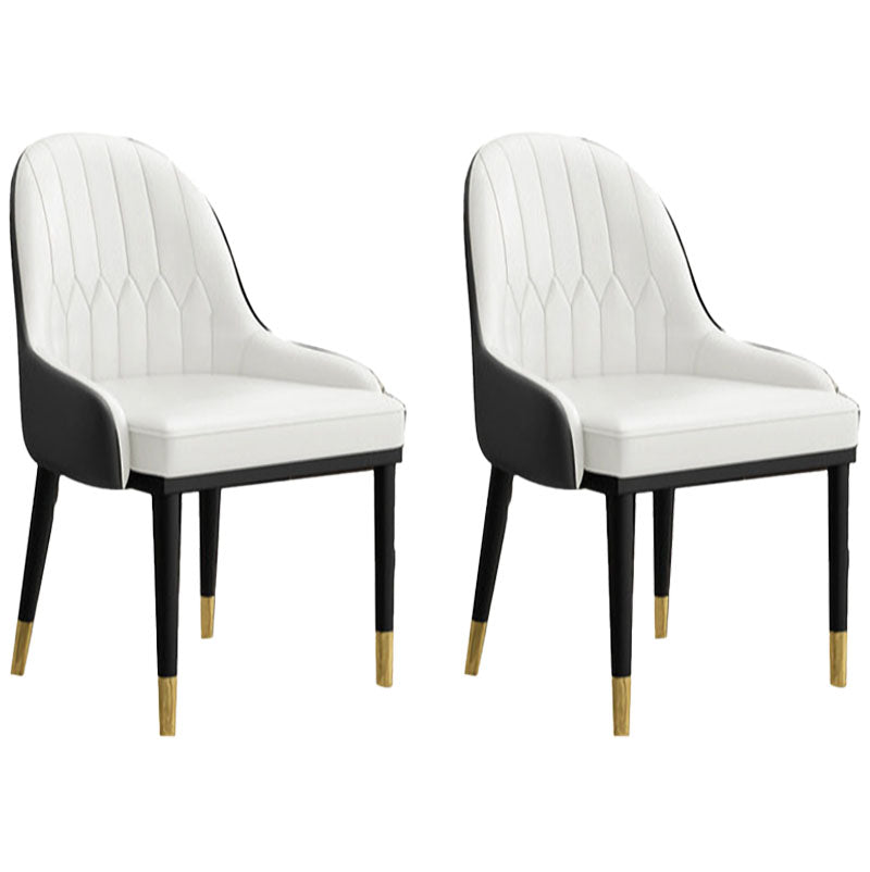 Scandinavian Solid Back Arm Chairs Upholstered Dining Chairs for Kitchen