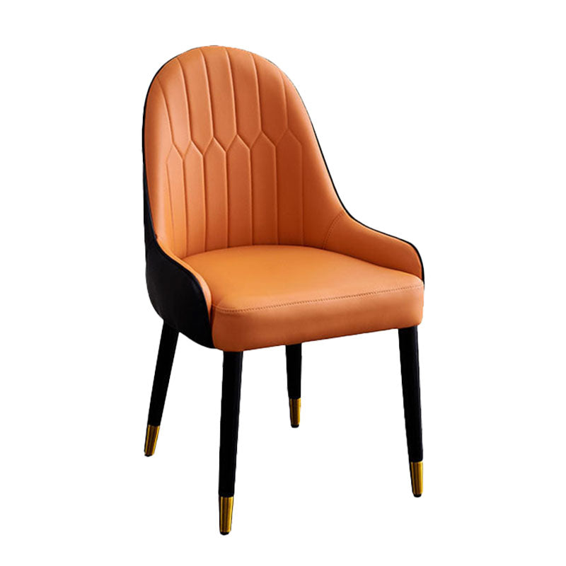 Scandinavian Solid Back Arm Chairs Upholstered Dining Chairs for Kitchen