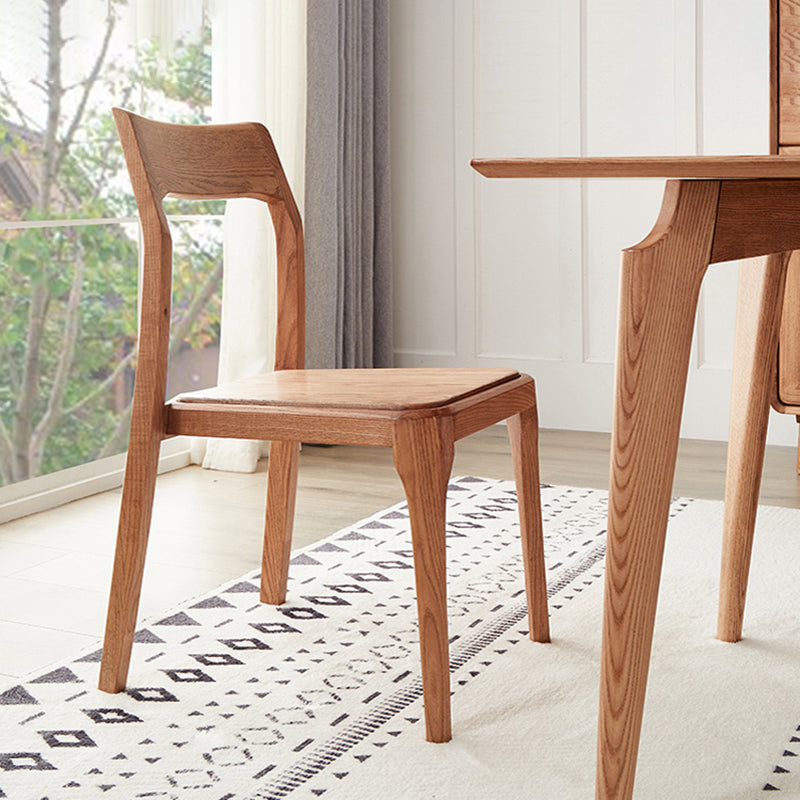 Contemporary Wood Dining Room Chairs Armless Open Back Dining Side Chair