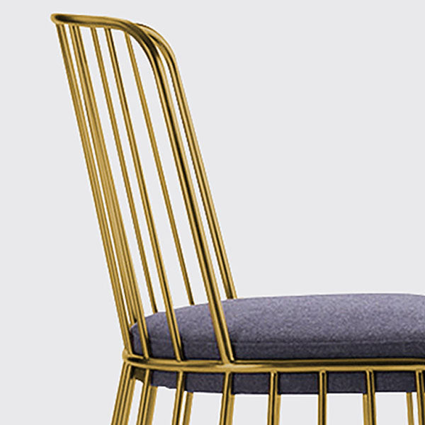 Glam Metal Dining Room Chair Windsor Back Side Chair for Home Use