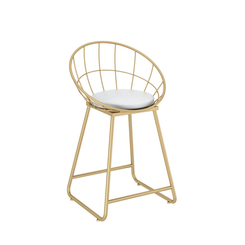 Armless Open Back Dining Chair Nordic Style Metal Dining Room Chair for Home Use