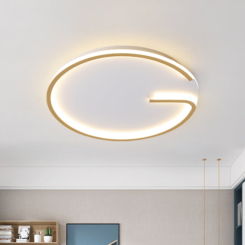 Round Bedroom Flushmount Lighting Acrylic 16"/19.5" Dia LED Modern Flush Mount Lamp in White with G-Pattern, Warm/White Light
