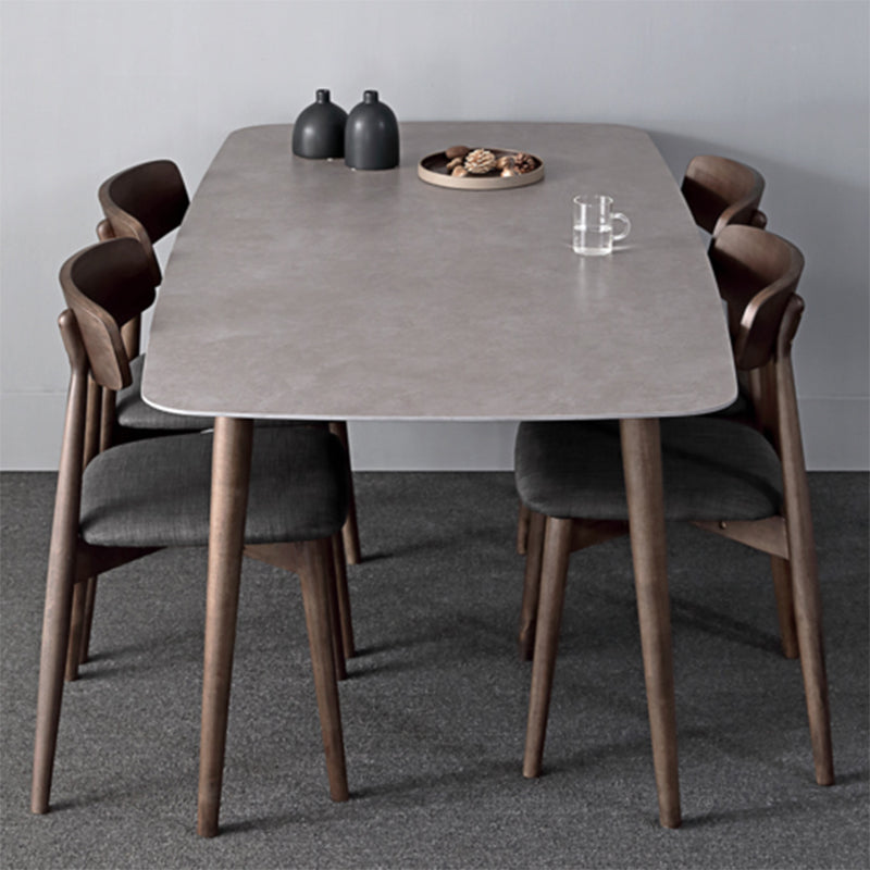 Contemporary Style Dining Chairs Open Back Dining Armless Side Chairs with Wooden Legs