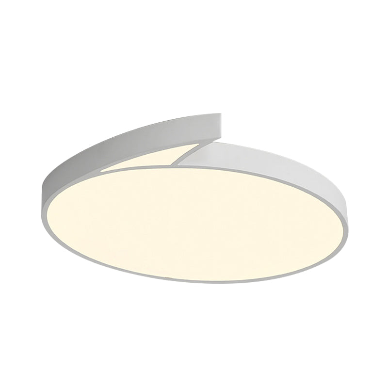 Lampada da soffitto rotondo nero/bianco Modernista 18 "/21.5" W LED acrilico Flushmount con dettaglio Fin in bianco/luce calda