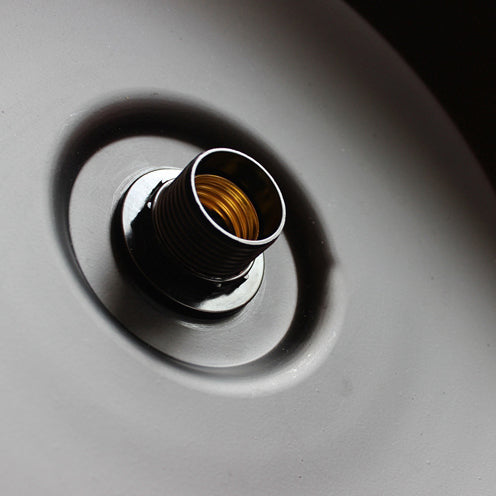 1 Light Barn Pendant Lamp Farmhouse Black/White Metal Height Adjustable Hanging Ceiling Light for Bar