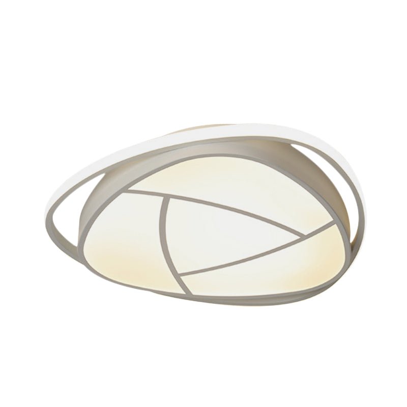 Flower Bedroom Ceiling Flush Mount Metal LED Simple Flushmount in White with Acrylic Shade