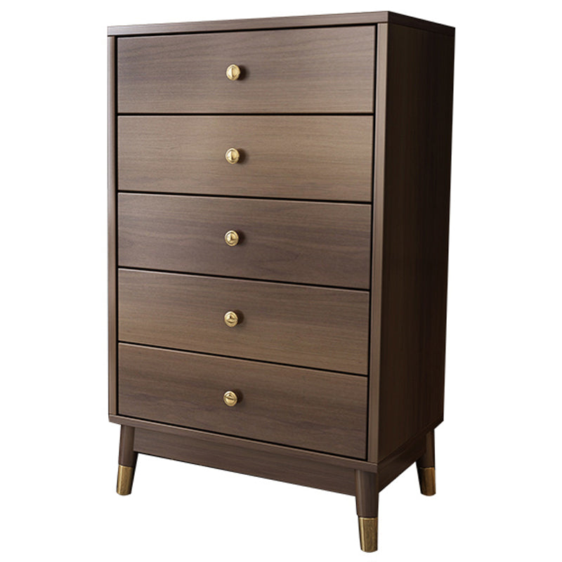 Glam Wooden Vertical Storage Chest Bedroom Chest with Drawers