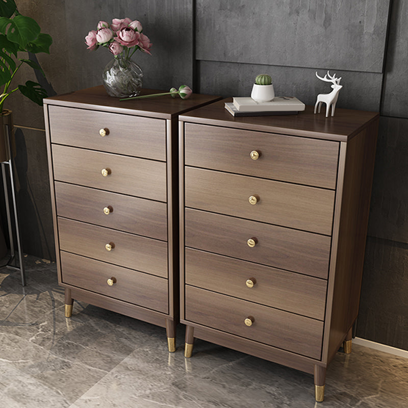 Glam Wooden Vertical Storage Chest Bedroom Chest with Drawers
