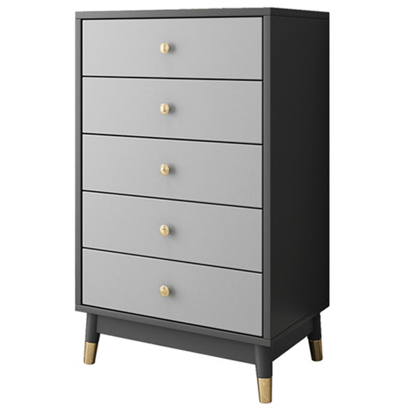 Glam Wooden Vertical Storage Chest Bedroom Chest with Drawers