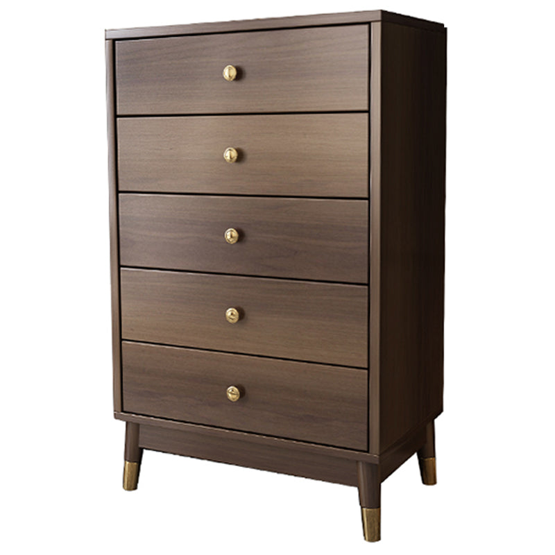 Glam Wooden Vertical Storage Chest Bedroom Chest with Drawers