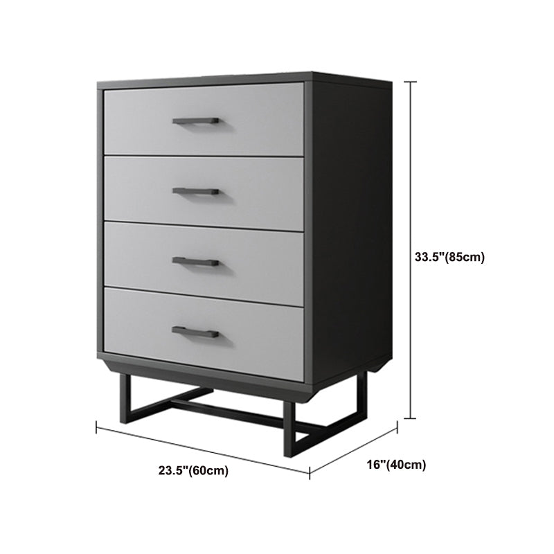 Glam Wooden Vertical Storage Chest Bedroom Chest with Drawers