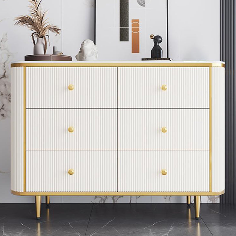 Glam Stone Bedroom Chest White 15" Wide Storage Chest with Drawers