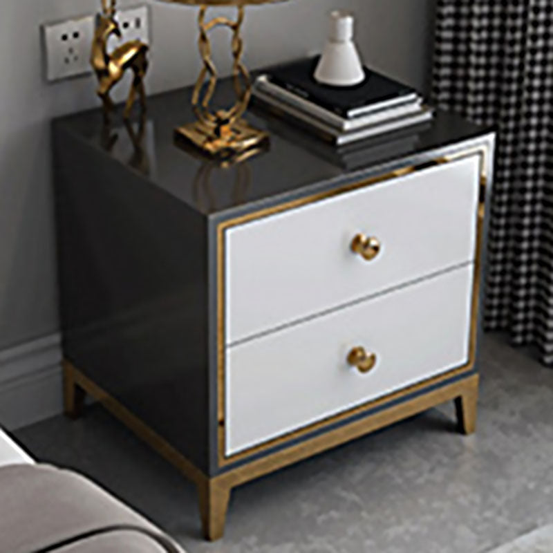 Bedroom Glam Wooden Storage Chest Vertical Chest with Drawers