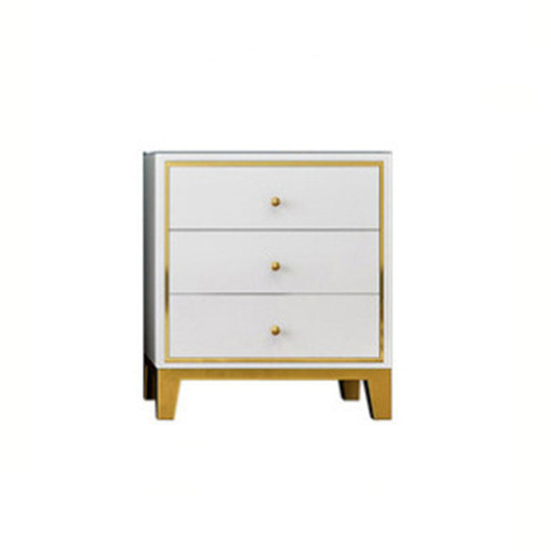 Bedroom Glam Wooden Storage Chest Vertical Chest with Drawers